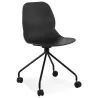 Chaise de bureau NADIA noire sur roulettes