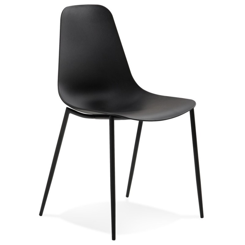 Chaise intérieur-extérieur FELIZ noire en matière plastique et métal