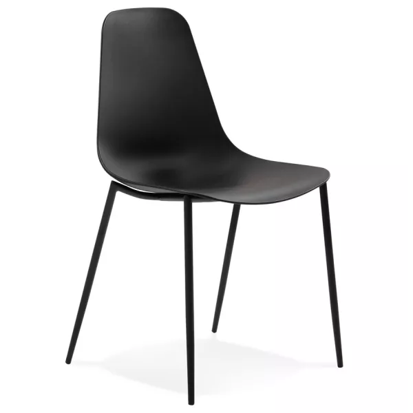 Chaise intérieur-extérieur FELIZ noire en matière plastique et métal