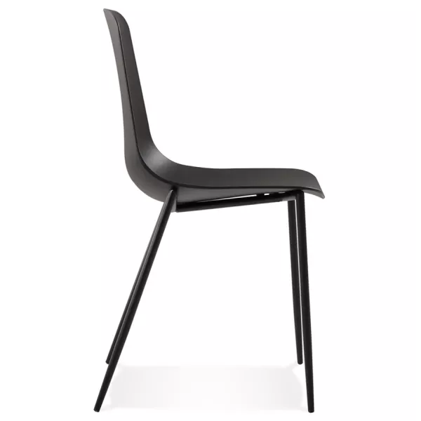 Chaise intérieur-extérieur FELIZ noire en matière plastique et métal