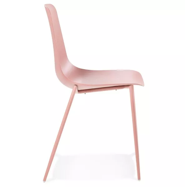 Chaise intérieur-extérieur FELIZ rose en matière plastique et métal