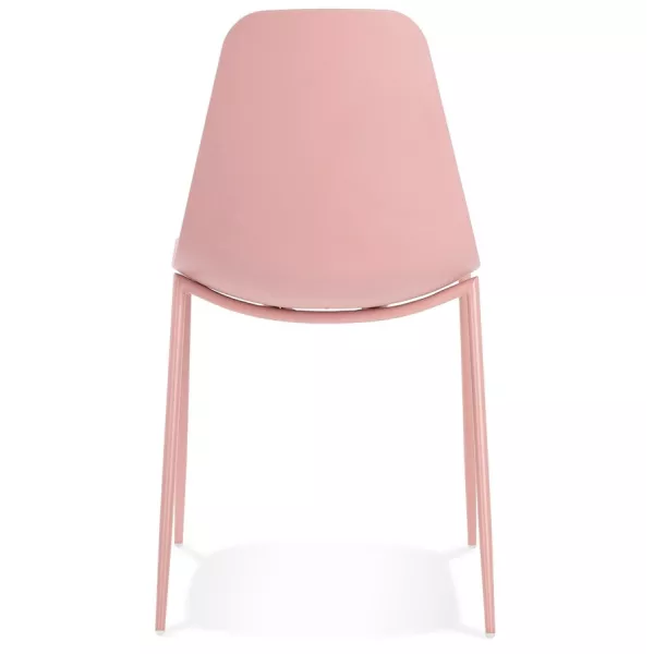 Chaise intérieur-extérieur FELIZ rose en matière plastique et métal