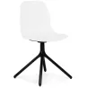 Chaise design TUCANA blanche pieds métal noir