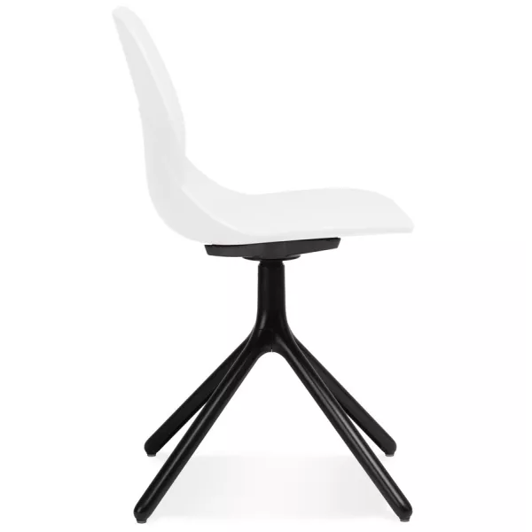 Chaise design TUCANA blanche pieds métal noir