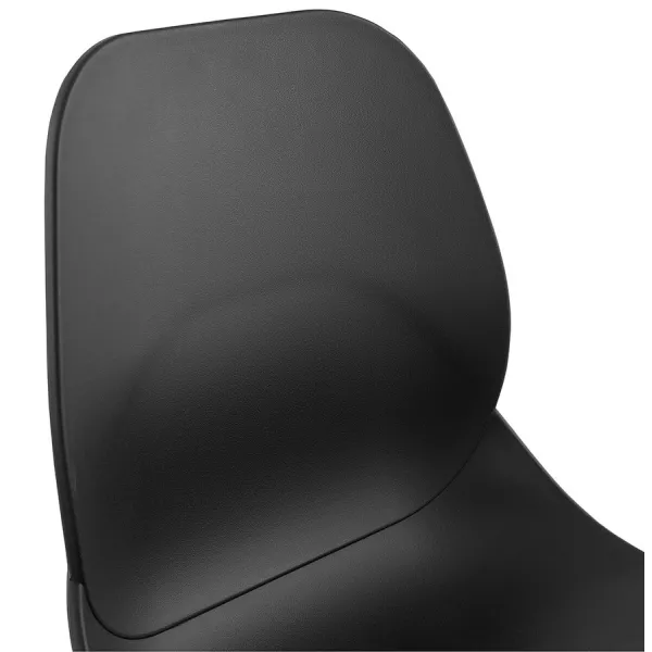 Chaise design TUCANA noire pieds métal