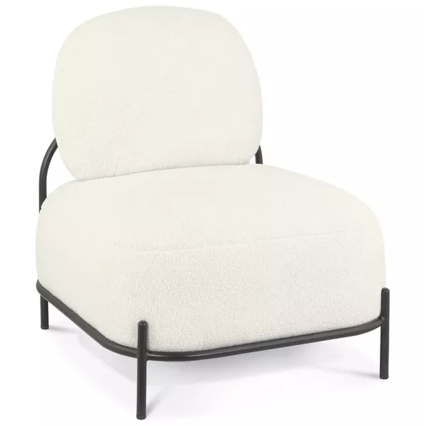 Fauteuil ORSO LOUNGE en tissu bouloché beige