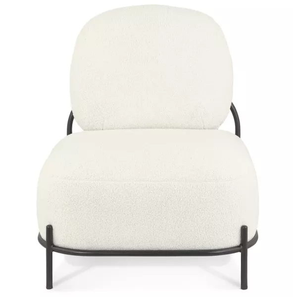 Fauteuil ORSO LOUNGE en tissu bouloché beige