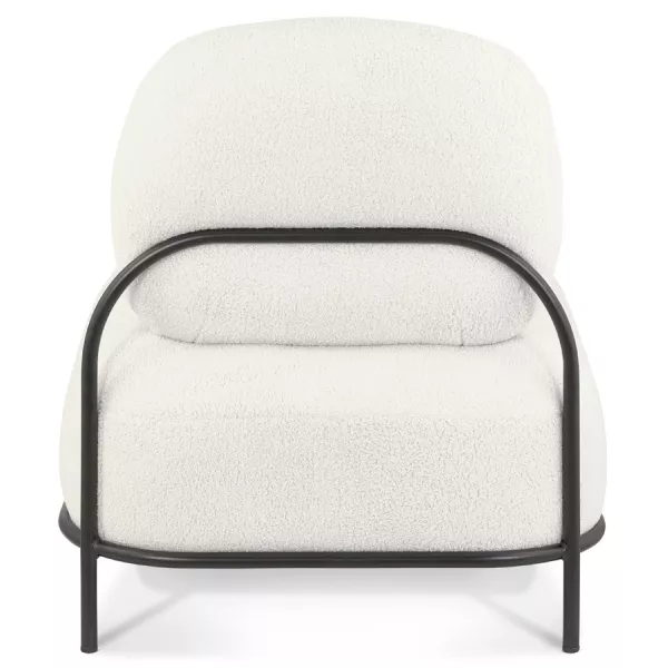 Fauteuil ORSO LOUNGE en tissu bouloché beige