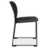 Chaise PILA noire assise plastique et structure métal