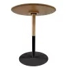 Table d'appoint ronde DILA H45 bois finition naturelle et métal noir