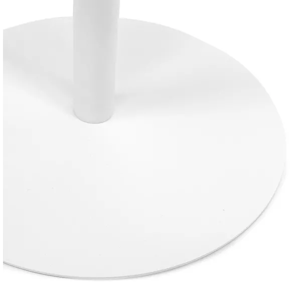 Table dappoint ronde DILA H45 bois finition naturelle et métal blanc