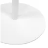 Table dappoint ronde DILA H45 bois finition naturelle et métal blanc