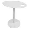 Table dappoint ovale MASA métal blanc