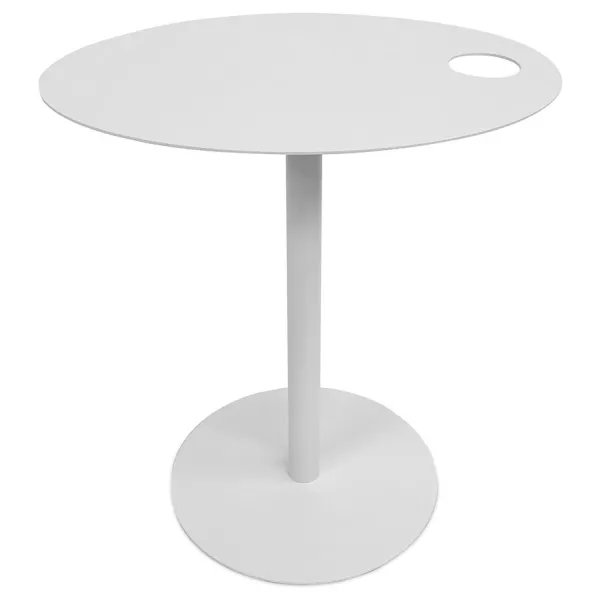 Table dappoint ovale MASA métal blanc