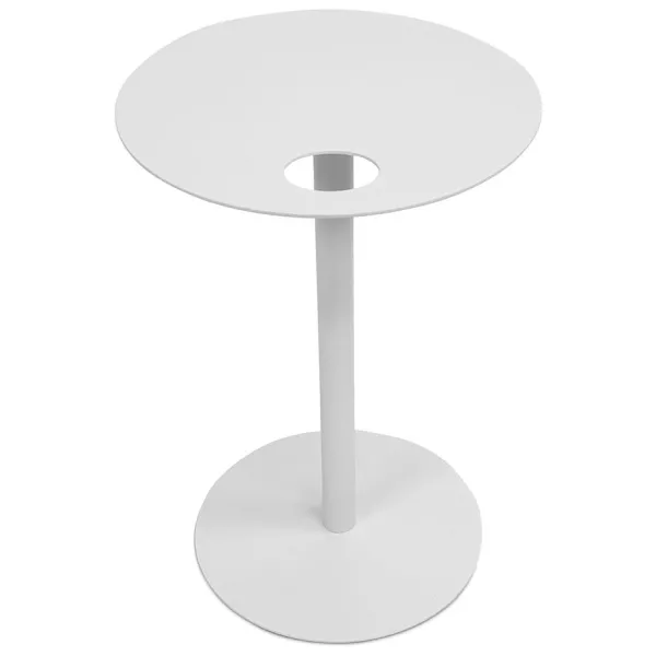 Table dappoint ovale MASA métal blanc