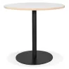 Table bistrot ronde YOGI blanche un pied métal noir - Ø 80 cm