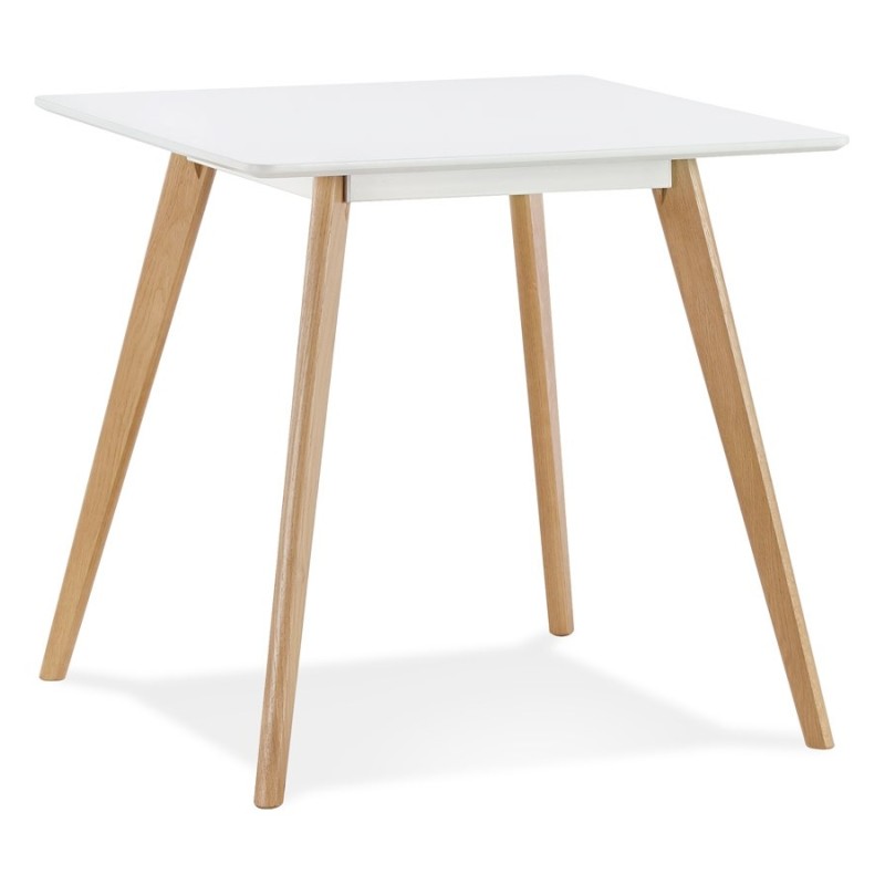 Petite table à diner GENIUS bois finiton blanche - 80x80 cm