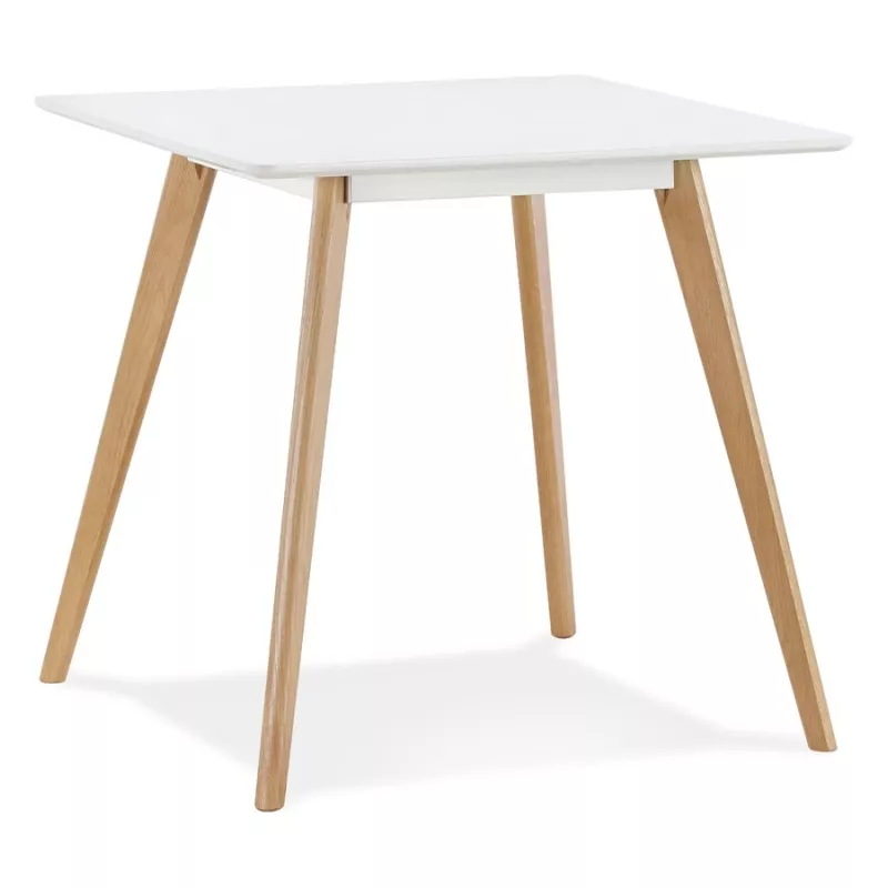 Petite table à diner GENIUS bois finiton blanche - 80x80 cm