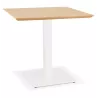 Petite table à diner carrée REGIS bois finition naturelle et fonte blanche - 70x70 cm