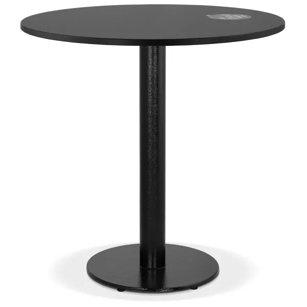 Petite table à diner LUCETTE ronde bois et fonte noire - Ø 68 cm