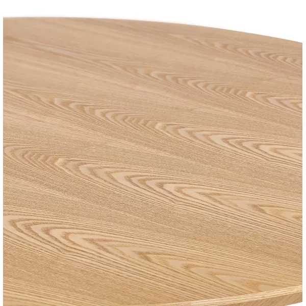 Petite table à diner BASTILLE ronde bois finition naturelle et fonte noire - Ø 60 cm