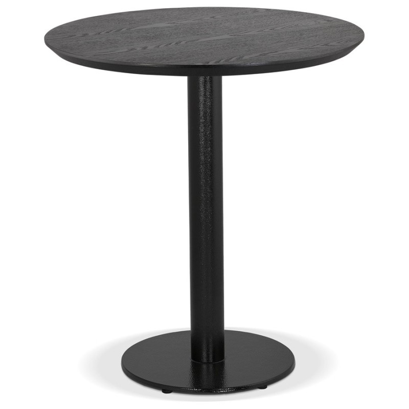 Petite table à diner BASTILLE ronde bois et fonte noire - Ø 60 cm