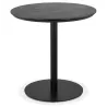 Petite table à diner DEXTER ronde bois noir et métal noir - Ø 60 cm