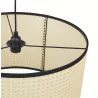 Suspension GOBU ronde en rotin naturel et structure noire