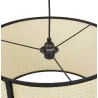 Suspension GOBU ronde en rotin naturel et structure noire