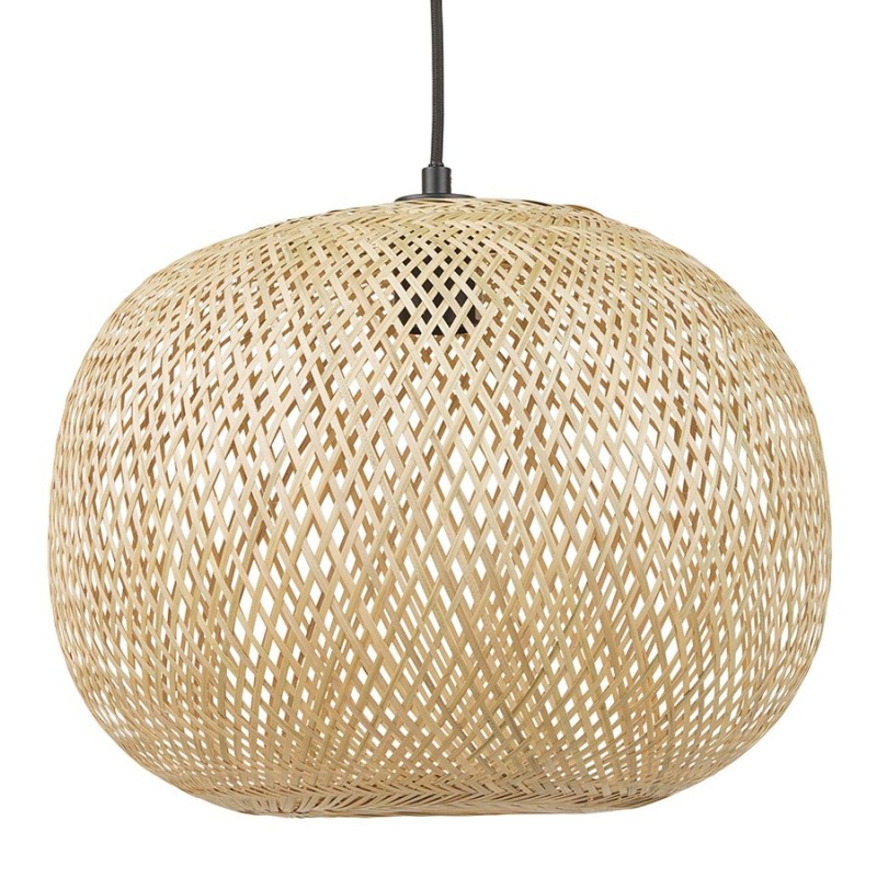 Suspension ronde CASIMIRA MINI en bambou naturel