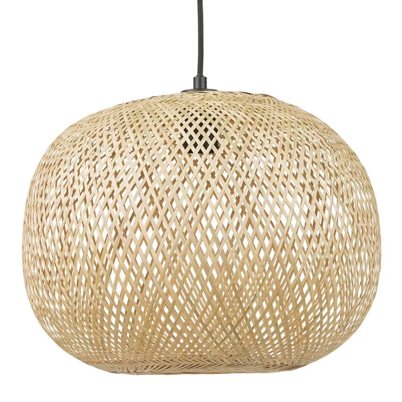 Suspension ronde CASIMIRA MINI en bambou naturel