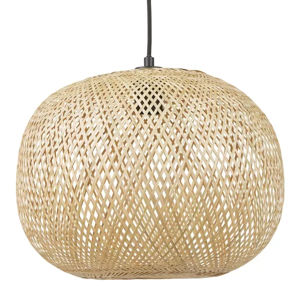 Suspension ronde CASIMIRA MINI en bambou naturel