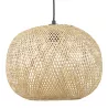 Suspension ronde CASIMIRA MINI en bambou naturel