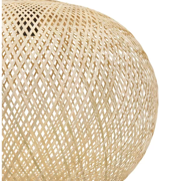 Suspension ronde CASIMIRA MINI en bambou naturel