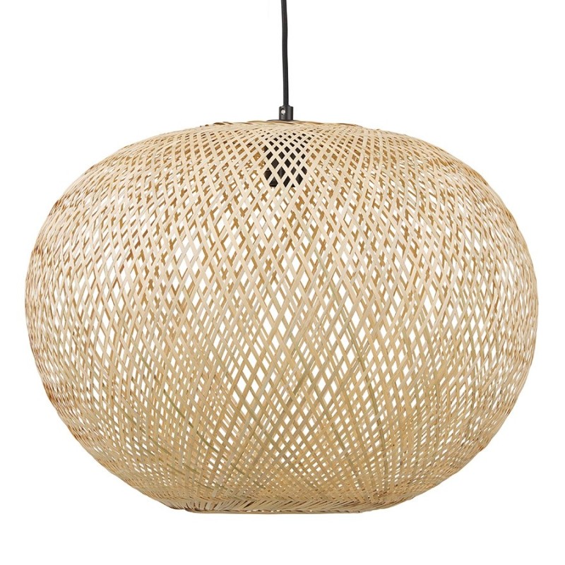 Suspension ronde CASIMIRA BIG en bambou naturel