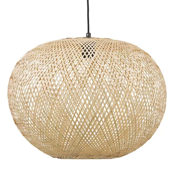 Suspension ronde CASIMIRA BIG en bambou naturel