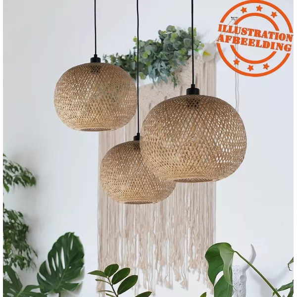 Suspension ronde CASIMIRA BIG en bambou naturel