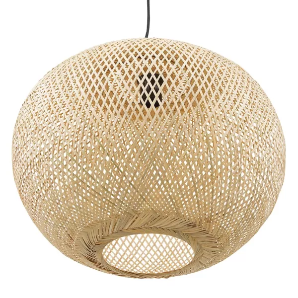 Suspension ronde CASIMIRA BIG en bambou naturel