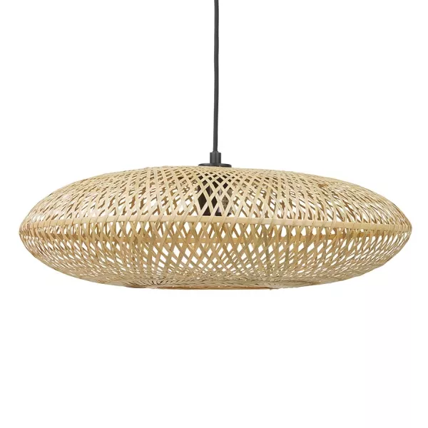 Suspension ronde ASPIRINA en bambou naturel