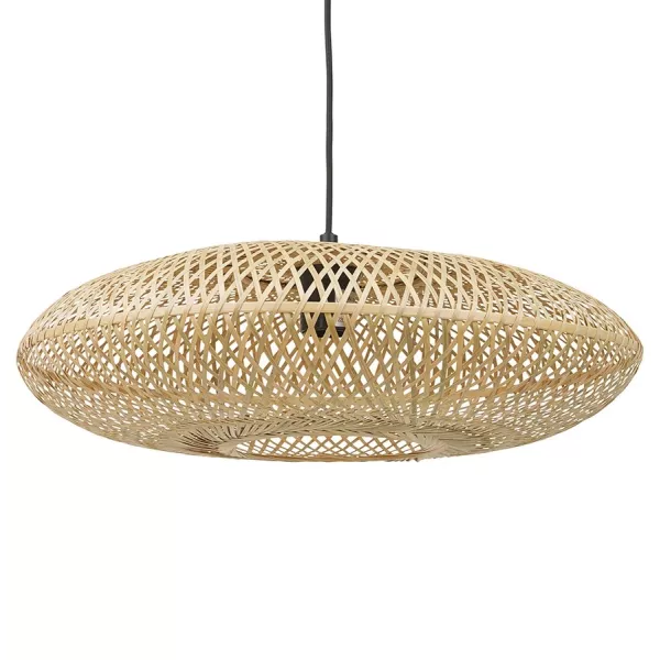 Suspension ronde ASPIRINA en bambou naturel