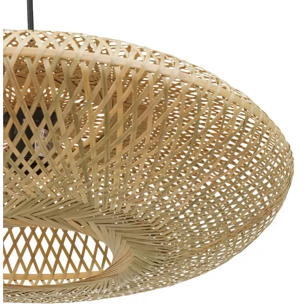 Suspension ronde ASPIRINA en bambou naturel