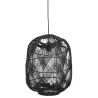 Suspension style lanterne PACITO en rotin noir