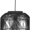 Suspension style lanterne PACITO en rotin noir