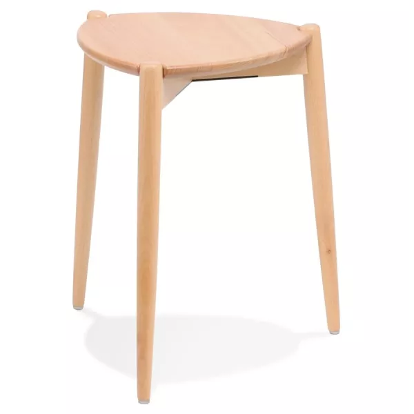 Tabouret bas empilable PINTADO bois naturel