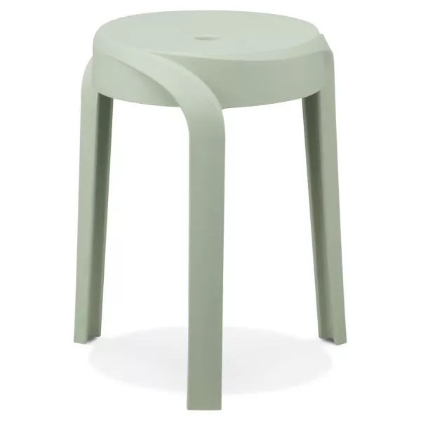 Tabouret bas empilable POMPA en matière plastique vert clair