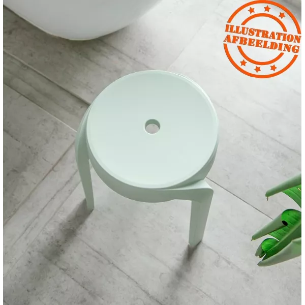 Tabouret bas empilable POMPA en matière plastique vert clair