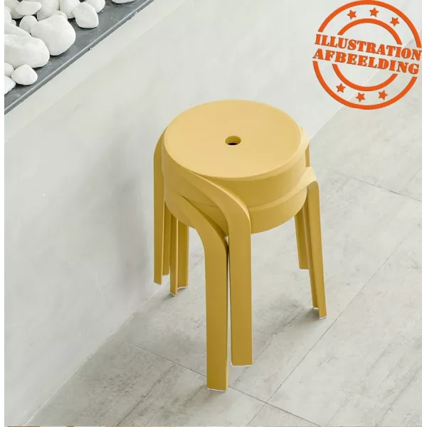 Tabouret bas empilable POMPA en matière plastique moutarde