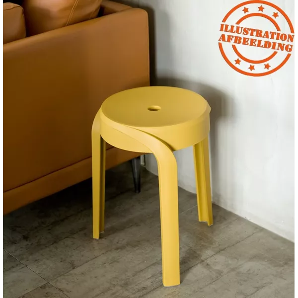 Tabouret bas empilable POMPA en matière plastique moutarde