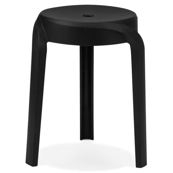 Tabouret bas empilable POMPA en matière plastique noir