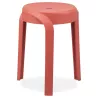 Tabouret bas empilable POMPA en matière plastique rouge